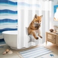 thumbnail image 5 of No Hook Shower Curtain, Funny Foxes Shower Curtains for Bathroom with See Through Top Window, Cute Art Fun Lovely Animals on Toilets Waterproof & Washable Bath Curtain 60"x72", 5 of 9