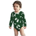 thumbnail image 2 of Xecao Christmas tree green plaid Print Baby unisex-baby Cotton Long-sleeve Bodysuits-3 Months, 2 of 6