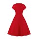 thumbnail image 3 of Vestido de bola oscilante de cintura alta con cremallera de Color sólido Retro de estilo informal con cuello redondo para mujer a la moda Fridja qw2271, 3 of 7