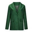 thumbnail image 4 of Blazers for Women Clearance Women's Solid Color Button Pocket Recreational Long Sleeve Suit Coat Tops, 4 of 7