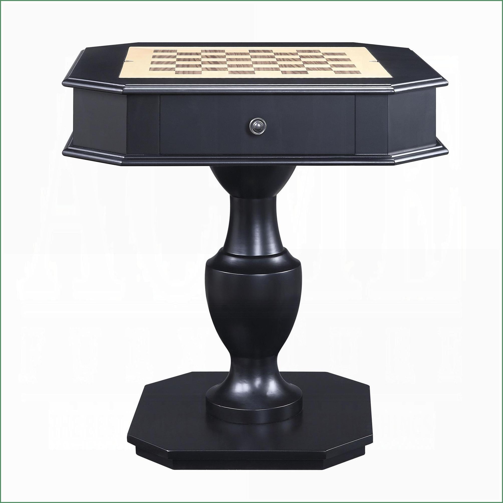 Game Table with 2 Drawers & Reversible Tray | Black | MDF