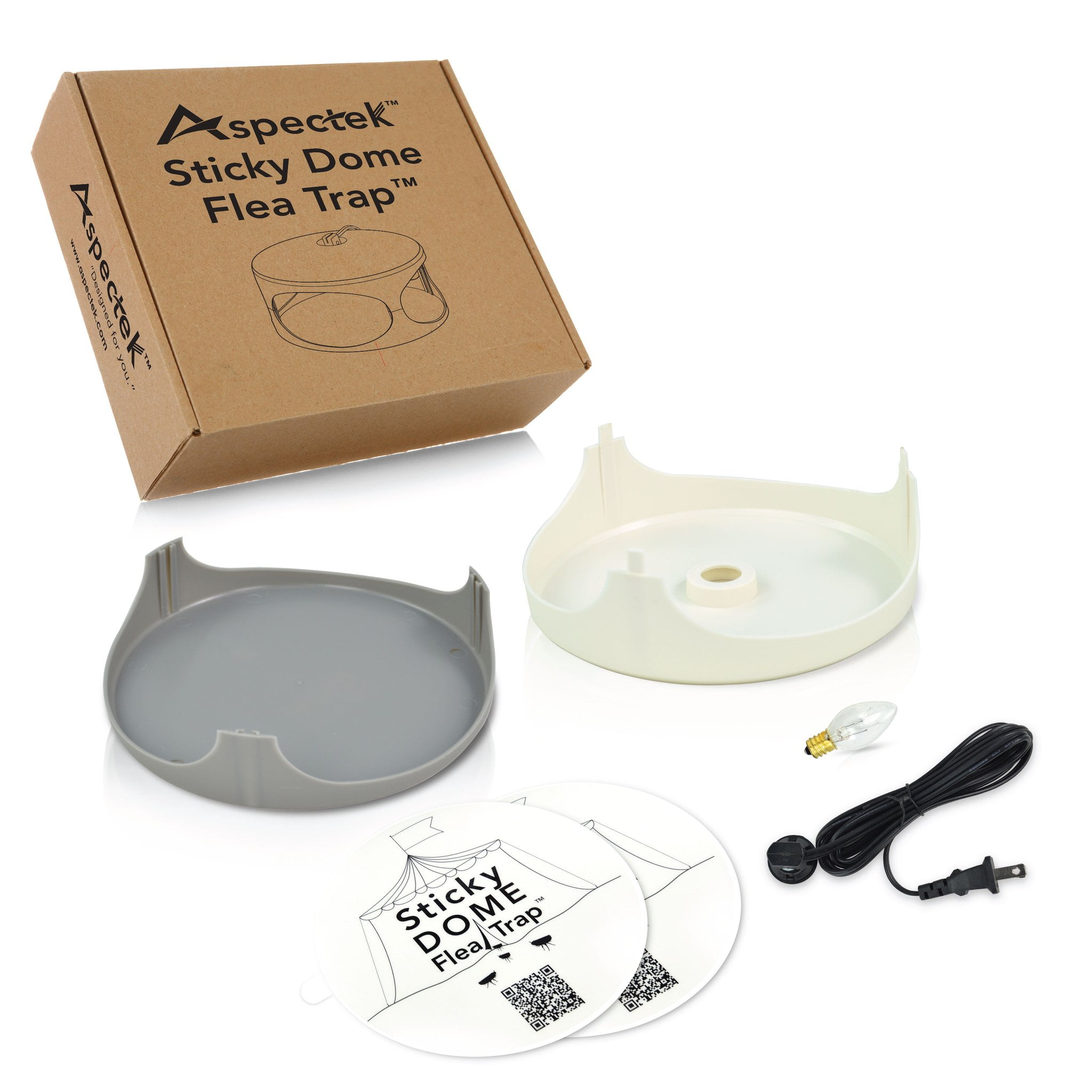 Aspectek Trapest Sticky Dome Flea Bed Bug Trap with 2 Glue Discs