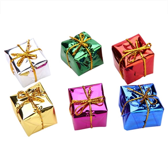Decoración para árbol de Navidad, 12 piezas, caja de regalo, colgante, adorno para árbol de Navidad, caja de regalo, colgante para árbol de Navidad, diseño fácil de usar