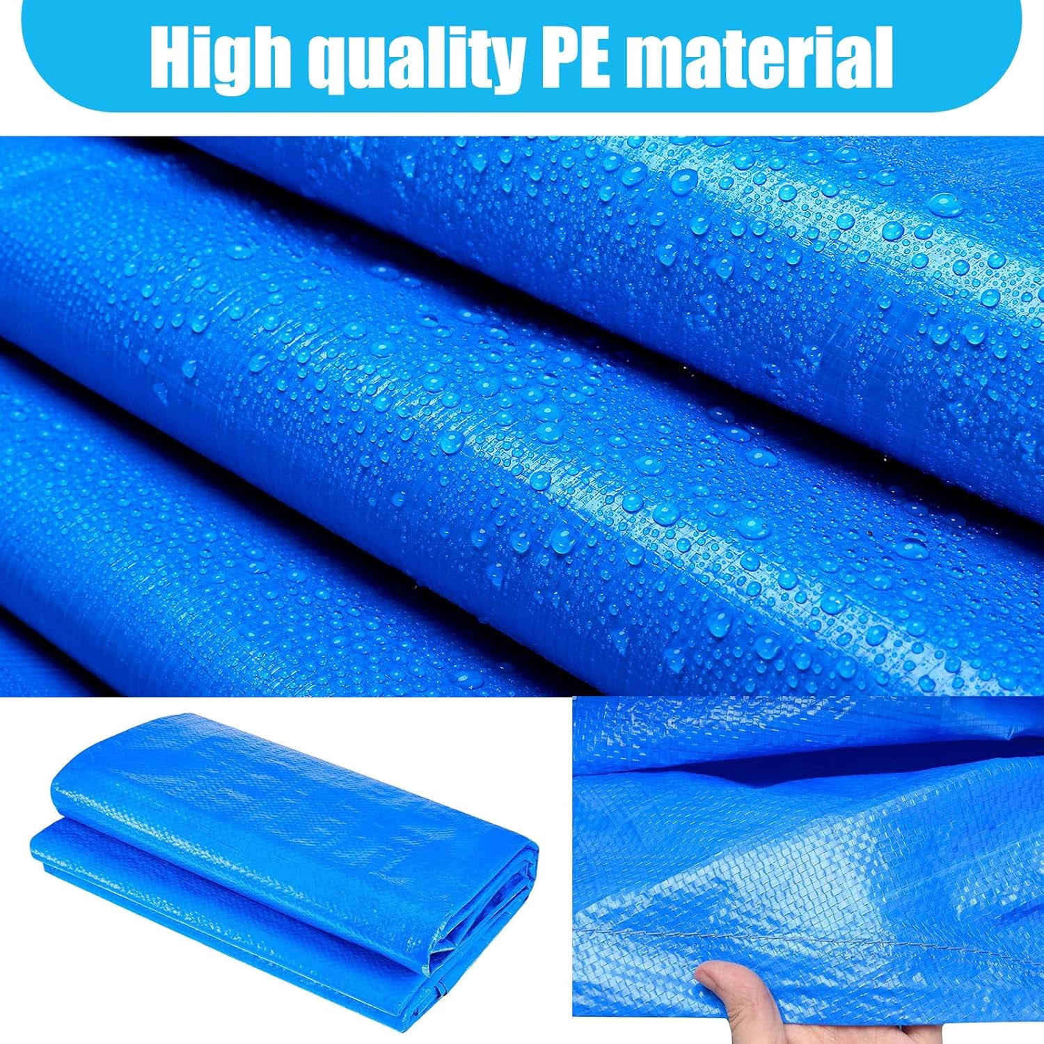 102" x 67" Rectangular Pool Covers for 8.5 ft x 5.6 ft Rectangle Frame Swimming Pools 102 X 63 Durable PE Tarpaulin Dust Proof Rain Proof Garden Outdoor