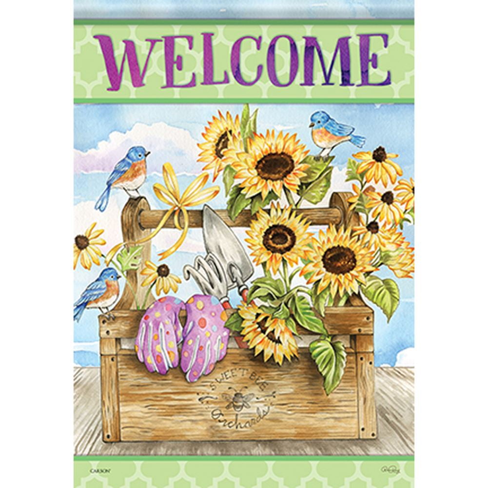 Carson Double Sided House Flag Sunflower Toolbox, Premium Dura Soft