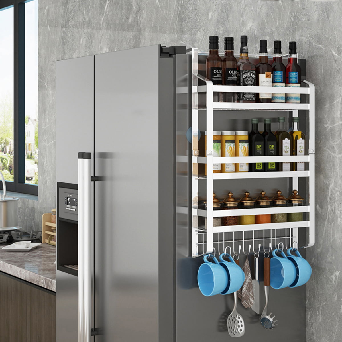 MAGNETIC HOOK SUPER STRONG HOLDS 8 LBS Magnet Kitchen Refrigerator Rack 