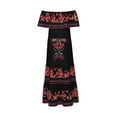 thumbnail image 4 of ICHUANYI Clearance Strapless Bandeau Elasticity For Women Summer Printing Tube Tops Casual Sexy Off Shoulder Holiday Dress Beach Dress(Black, M) ICHUANYI WER2023080817272, 4 of 7