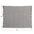 thumbnail image 2 of Bloomingville Soft Reclaimed Cotton Jacquard Throw Blanket with Fringe, Grey, 2 of 2
