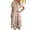 Tan, variant on Women's Printed Johnny Collar Button Down Short Sleeve Midi Shirt Dress 70% viscose 30% lyocell fabric with relaxed fit