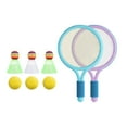 thumbnail image 2 of koolsoo Enfants Tennis Raquette Raquette Balles Confortable Poignée Badminton Navettes Portable Bleu Violet, 2 of 9