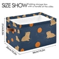 thumbnail image 4 of Yayeee Canvas Storage Basket with Handles for Shelves Fabric Bins Closet Organizer, Blue Capybaras, 4 of 8