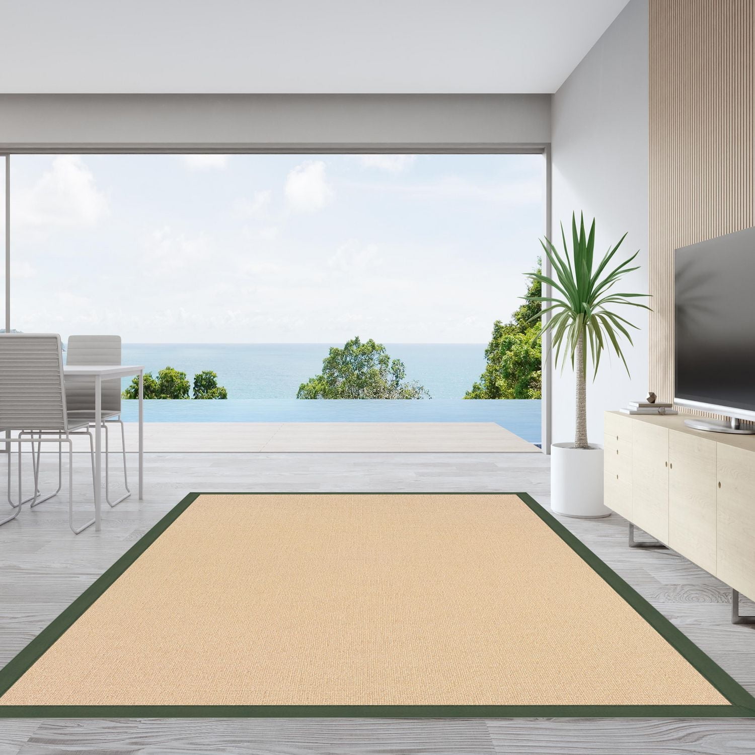 Athena Natural & Green 9'10" x 13' Area Rug