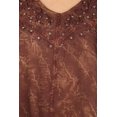 thumbnail image 6 of Sakkas Hope Embroidery And Seqiun Accents Summer Blouse - Chocolate - One Size Regular, 6 of 6
