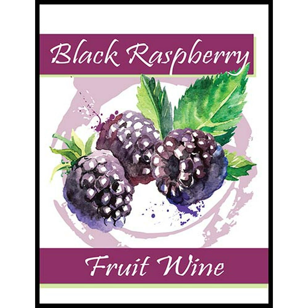 Black Raspberry Fruit Wine Bottle Labels