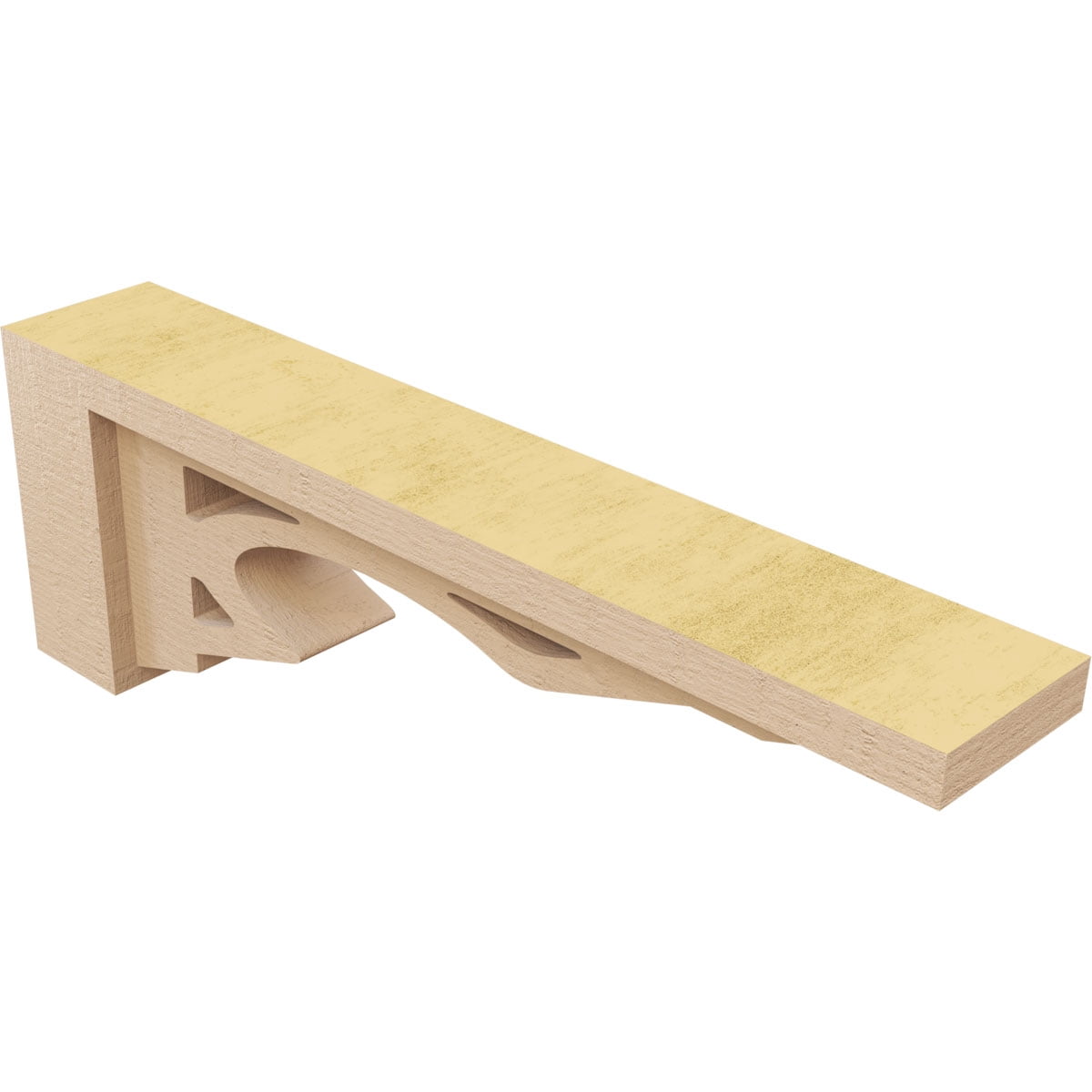 3"W x 18"D x 6"H Thin Sheridan Rough Cedar Woodgrain TimberThane Corbel, Primed Tan