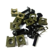 Unique Bargains 10pcs Metal U-Type M6 Motorcycle Fairing Fasteners Clips w Black Bolts Screws