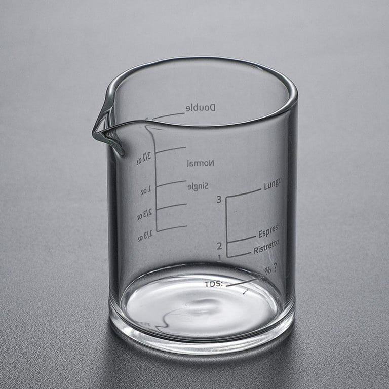 Clear Glass Espresso Liquid Glass Measuring Cup Glass Heavy Square for  Measurement 3.38100ML