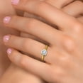 thumbnail image 4 of Gem Stone King 10K Yellow Gold White Moissanite Solitaire Engagement Ring for Women | 1.10 Cttw | Cushion 6MM | Gemstone Birthstone | Size 7, 4 of 7