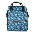 thumbnail image 1 of Fotbe Sea Water Wave Mochila Maternidad - Lona de Sarga Impermeable, Mochila de Pañales de Gran Capacidad con Múltiples Bolsillos y Correas Ajustables, 1 of 6