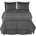 thumbnail image 1 of Bare Home  Microfiber Comforter, Sheet Set, and Bed Skirt Grey/Black/Grey Queen 8 Piece, 1 of 5