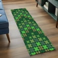 thumbnail image 3 of Saint Patrick's Day 2'x6' Runner Rugs for Hallway Kitchen Bedside Non Slip Washable, Country Green Plaid Shamrock Clovers Entryway Rug Runners with Rubber Backing, Long Carpet Runner for Laundry Room, 3 of 8