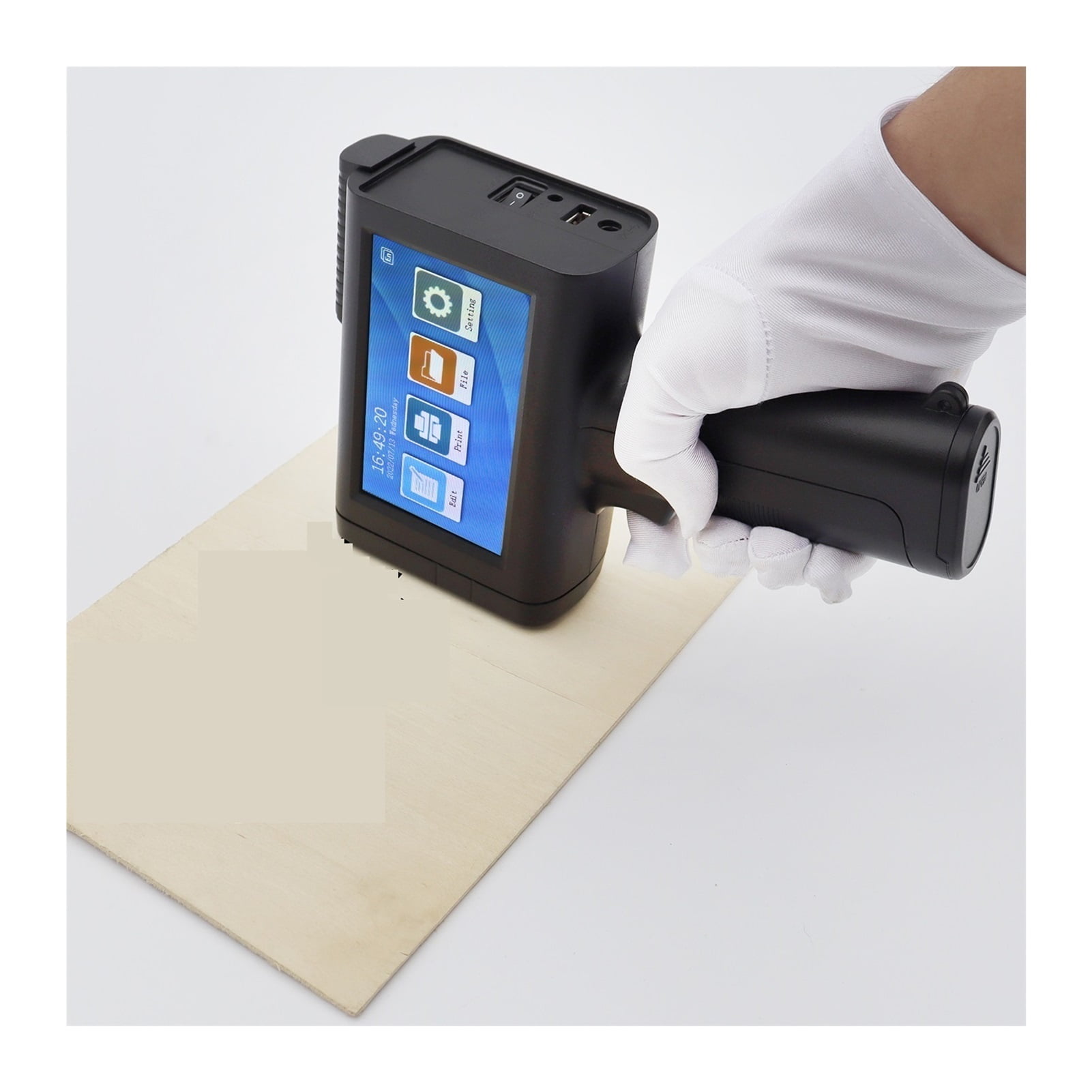 12.7mm Mini Mobile Handheld Printer, Barcode Lot Number Label Portable Inkjet Printer, Quick Dry Printing ,Multi-Format Printing