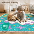 thumbnail image 4 of ODIKA 6'x9' Washable Area Rug Ghost Halloween Guitar Boho Mosaic Cute Cartoon Faces Kawaii for Queen Size Bedroom, Under Bed, Master Suite, Easy Care, Non-Shedding, 4 of 7