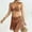 Brown, variant on Women's Beachwear Solid Color Bikini Set With Fringe Skirt 2 Piece