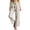 Beige, variant on Women's Wide Leg Pants Drawstring Loose Boho Palazzo Trousers Navy L