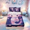 thumbnail image 2 of meiyoeat Kawaii Axolotl Zipper Twin Comforter Sets with Fitted Sheet and 2 Pillowcases for Kids Girls, Galaxy Star Cloud Zipper Bedding Set for Bedroom, Pink Blue, Polkadot ReversibleG, 2 of 6