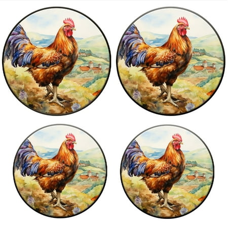 

Bahomeck Gas Stove Burner Cover Set Of 4 Majestic Rooster Standing Tall On The Countryside Metal Electric Stove Burner Covers Protecting Gas Stoves Kitchen Decor，8 Inch And 10 Inch