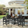thumbnail image 4 of DYCANPO 5-Piece Outdoor Dining Set with Umbrella Hole, HDPS Square Patio Table Set for 4, Black, 4 of 7