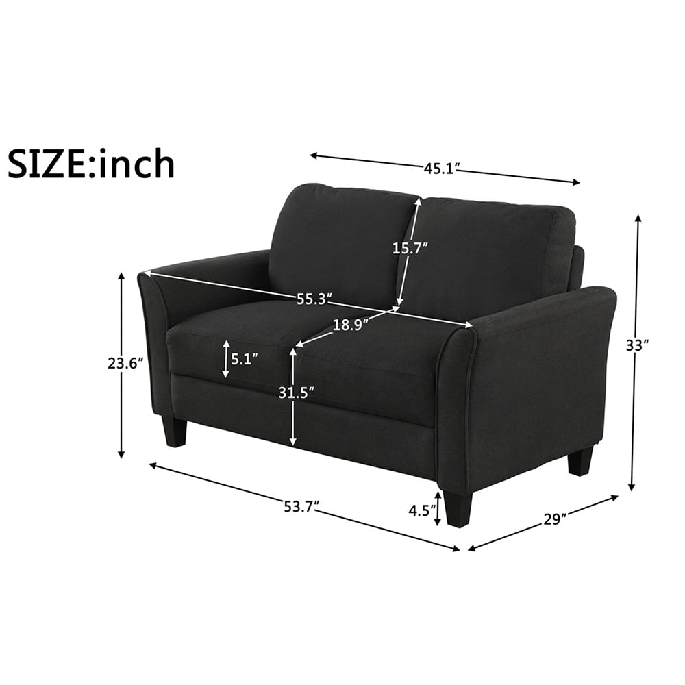 Lowestbes 3-seat Sofa and Single Sofa, Modern Fabric Sofa Set with Sturdy Wooden Legs, Rolled Arm Microfiber Sofa for Bedroom Living Room Lowestbes 3-seat Sofa and Single Sofa, Modern Fabric Sofa Set with Sturdy Wooden Legs, Rolled Arm Microfiber Sofa for Bedroom Living Room