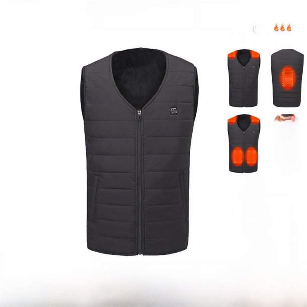 Chaleco de otoño e invierno con control único, tres temperaturas constantes, chaleco eléctrico USB, chaqueta calefactora, chaqueta acolchada de algodón