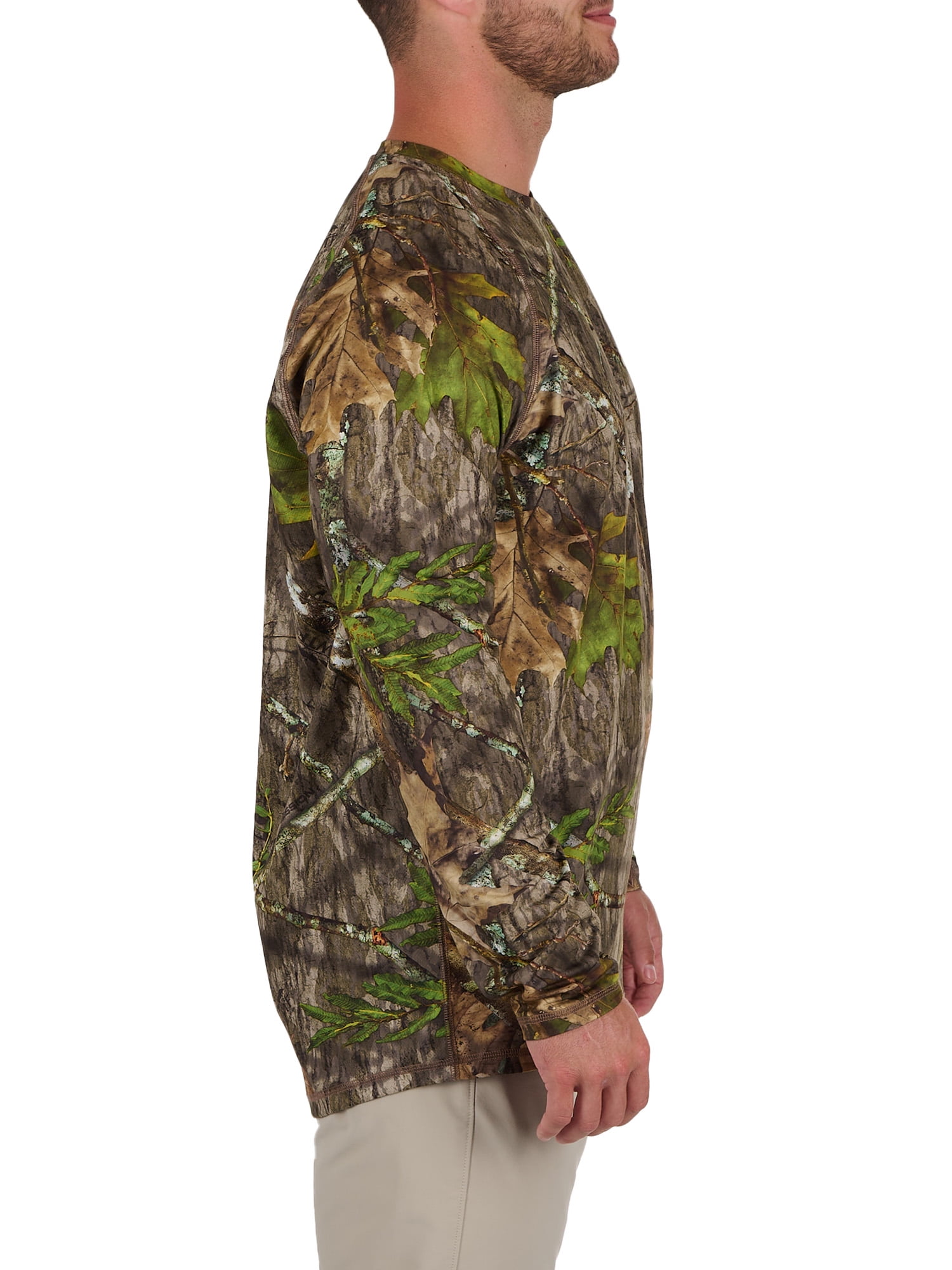 Mossy Oak Men's Long Sleeve Camo Turkey Hunting Performance Shirt, Mossy Oak Obsession, Sizes S-3XL