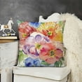 thumbnail image 2 of SHANXI  Peony Flower Throw Pillow Covers  Watercolor Pink Floral Decorative Throw Pillow Cases Soft Velvet Outdoor Cushion Covers for Sofa Couch Bedroom Home Decor 12x12in, 2 of 5
