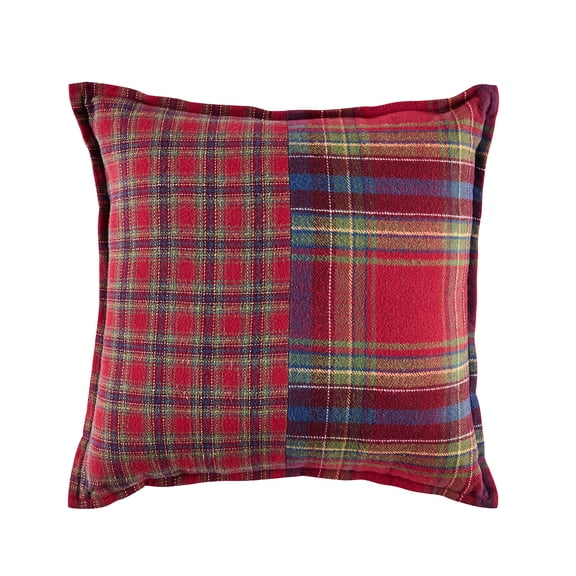 Better Homes & Gardens 20 in x 20 in Corin Pieced Plaid Throw Pillow, Red
