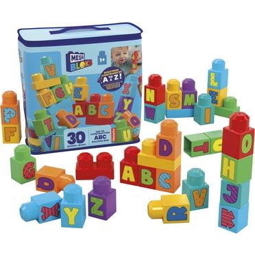 MEGA BLOKS - ABC Building Bag, 30 Piece Toddler Buiding Toy Set