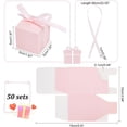 thumbnail image 2 of 50Pack Small Gift Boxes 2x2x2 inch Pink Party Favor Box Kraft Paper Box with Lid Treat Boxes Small Jewelry Box with Ribbon, 2 of 6