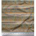 thumbnail image 1 of Soimoi Satin Silk Fabric Stripe,Floral & Filigree Damask Printed Craft Fabric by The Yard 42 Inch Wide, 1 of 1