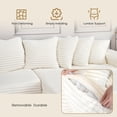 thumbnail image 3 of Advwin 110" Oversized L-Shaped Sectional Sofa with Chaise, Comfy Plush 2-Piece Couch with 8 Pillows, Soft Fluffy Faux Corduroy Upholstered Sectional for Living Room, Apartment, Bedroom, White, 3 of 10