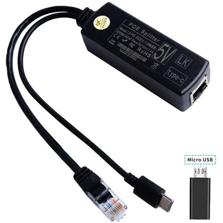 USB-C Splitter 48V to 5V IEEE802.3af Power Over Ethernet for Raspberry Pi,Tablets, Dropcam(48V to Walmart Canada