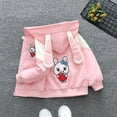 thumbnail image 4 of Gpaecead Toddler Boys Girls Windbreaker Casual Outerwear Kids Zip Hooded Jacket Baby Cute Coat Pink, 4 of 6