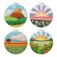 thumbnail image 1 of 4 Uds. Kit Punto Cruz Bordado Algodón Con Flores 30x30cm, 1 of 9