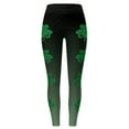thumbnail image 5 of Arlun St Patricks Day Leggings for Women Casual Shamrock Printed Straight Stretch Leggings Irish Green Soft Comfortable High Waist Tummy Control Workout Yoga Pants Army Green M, 5 of 5