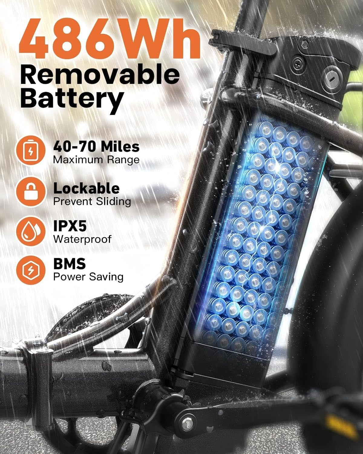 Folding Electric Bikes for Adults 1000W Peak 70 Miles Max Range 20mph Top Speed Step Thru E Bike Fat Tire Foldable E-Mountain Bike with Front Basket, 7 Speed, 36V 13.5AH Battery, UL2849 by SGS