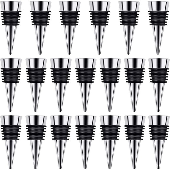 Wine Stopper, Reusable Decorative Bottle Stoppers for Kitchen, Bar, Gifts, Holiday Party, Wedding (20 Pack, Simple Style)