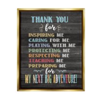 Stupell Next Big Adventure Teacher Appreciation Inspirational Painting Gold Floater Framed Art Print Wall Art