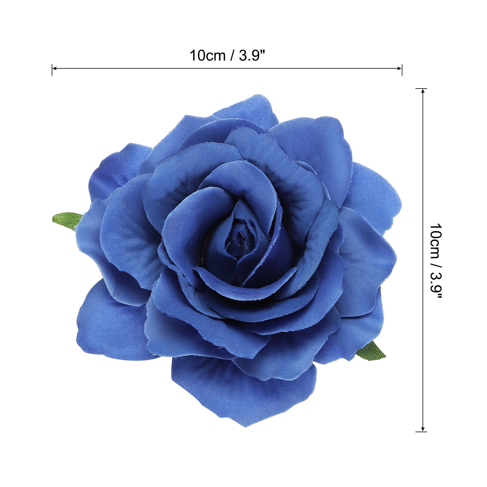 Uxcell 20 Pcs Rose Flower Hair Clips 4 Inch Flower Hair Pins Flower Brooch for Women Hair Accessories Blue