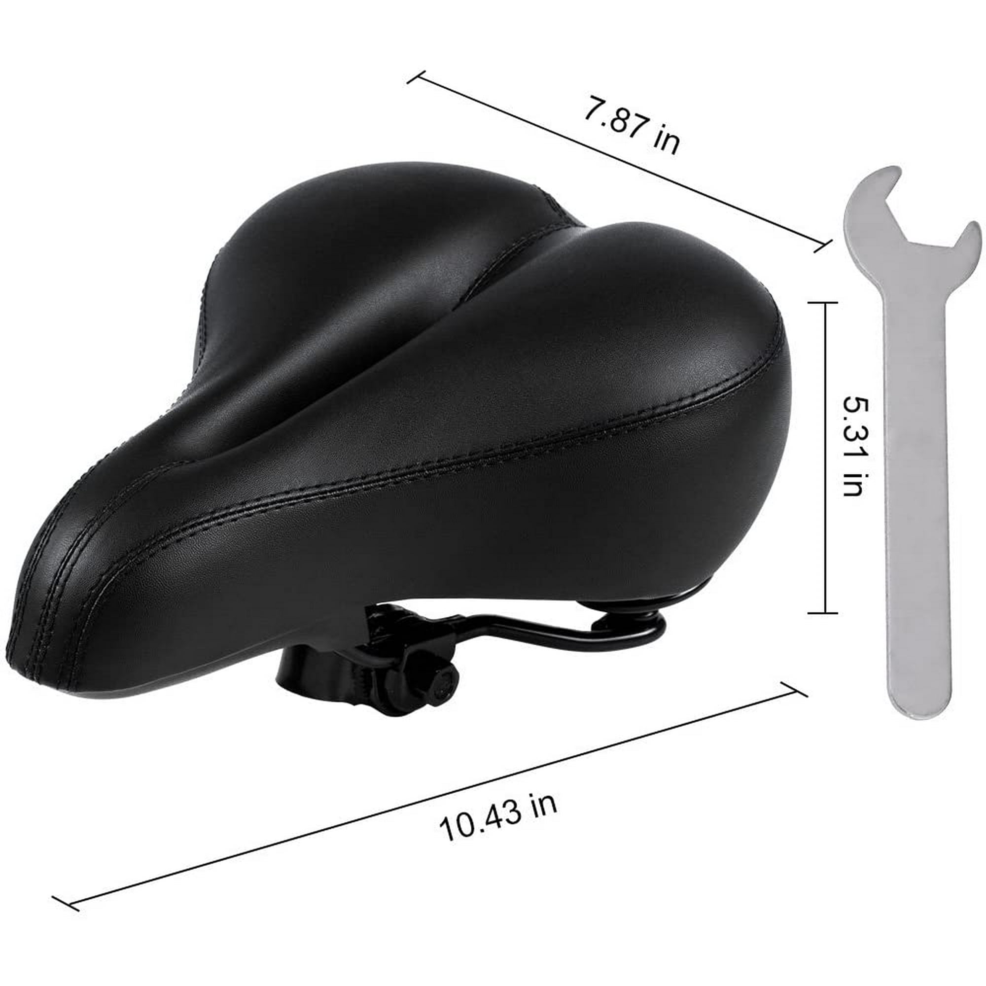 Gel Bike Saddle Dual Spring Designed Suspension Artificial Leather Bike Seat Bicycle Saddle with 1 Mounting Wrench Black Walmart